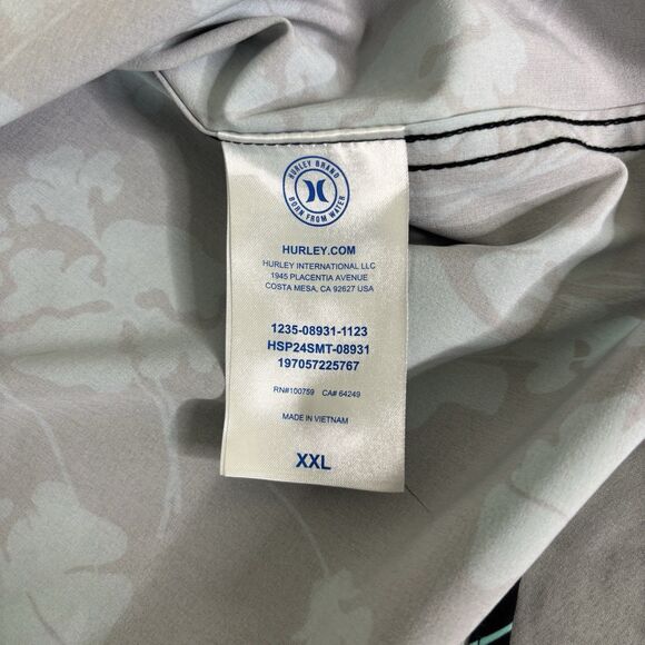 Hurley Men’s Size XXL Hawaiian Button Up Tropical Pattern Short Sleeve Shirt - Picture 4 of 10